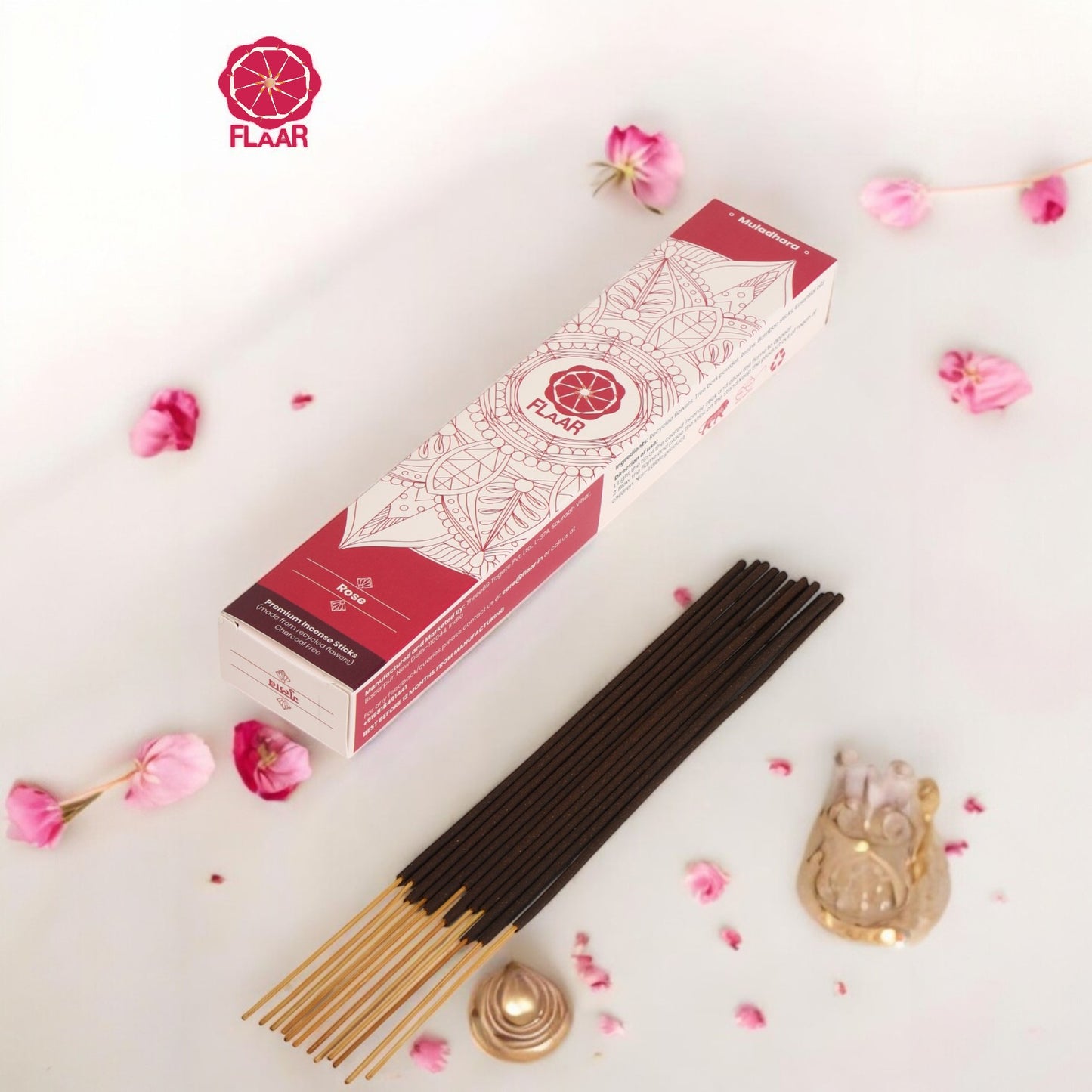 FLAAR Natural Incense Sticks - Rose Fragrance