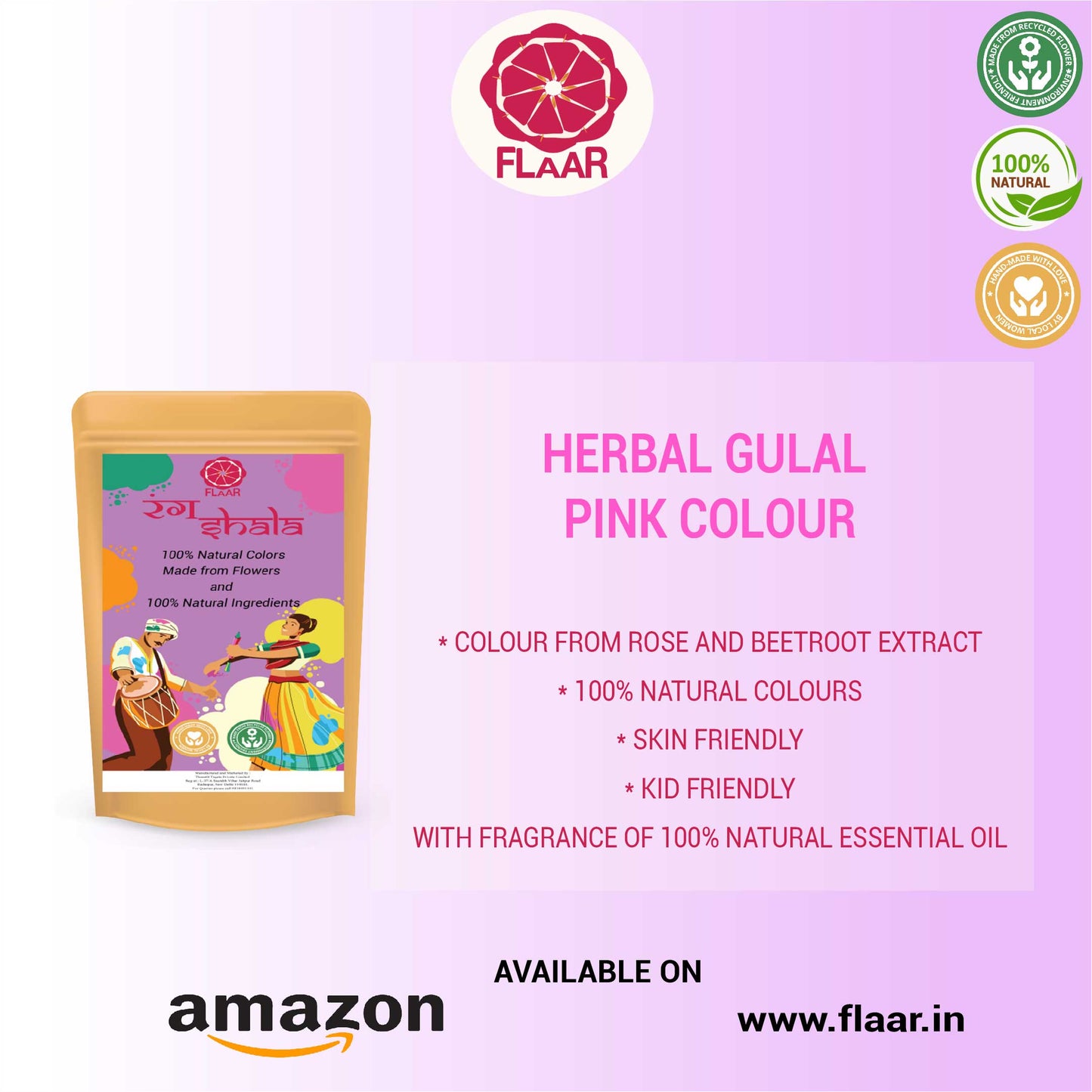 FLAAR Herbal Holi Colors – 100% Natural & Skin-Friendly