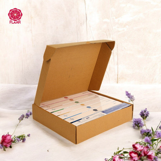 FLAAR  Incense Box -Pack of 7 ( 175 Sticks)  | Rose | Sandal| Musk | Mogra | Mystic | Viola | Lavender- Chakra Edition Pack