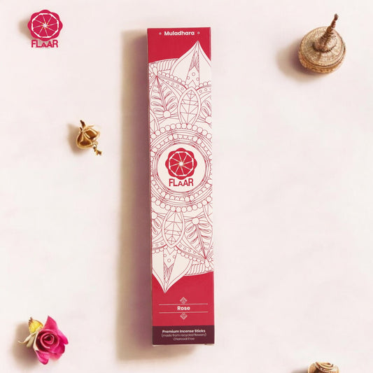 FLAAR Natural Incense Sticks - Rose Fragrance
